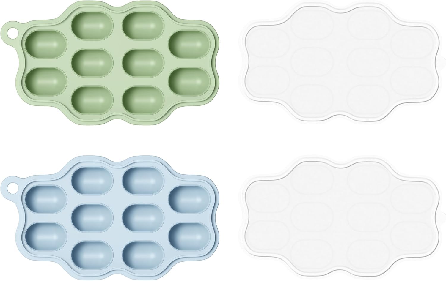 Silicone Mold Tray - 2-Pack Silicone Baby Food Freezer Tray