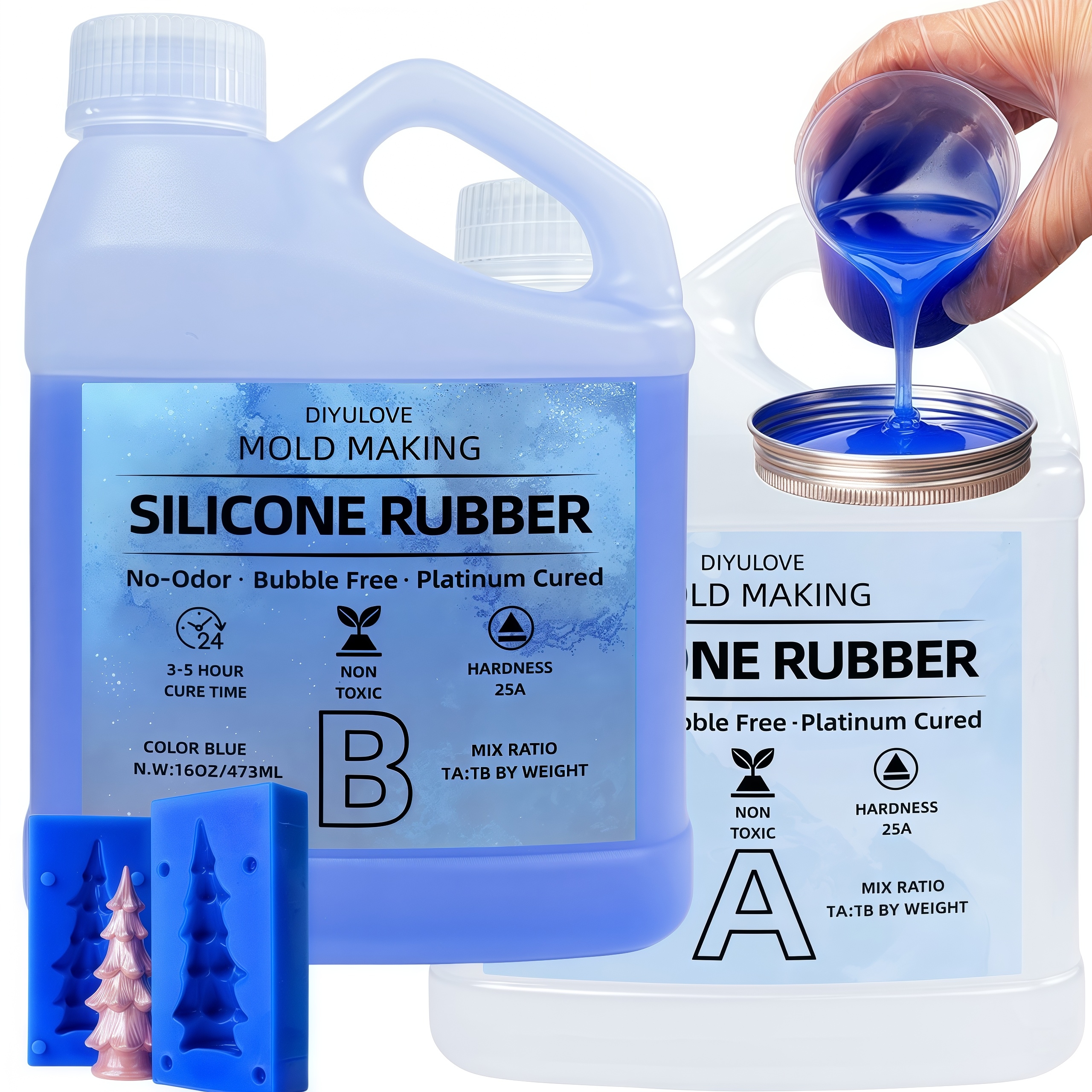 Epoxy Uv Resin Kit - 32oz High-Performance Silicone Rubber Non-Toxic for