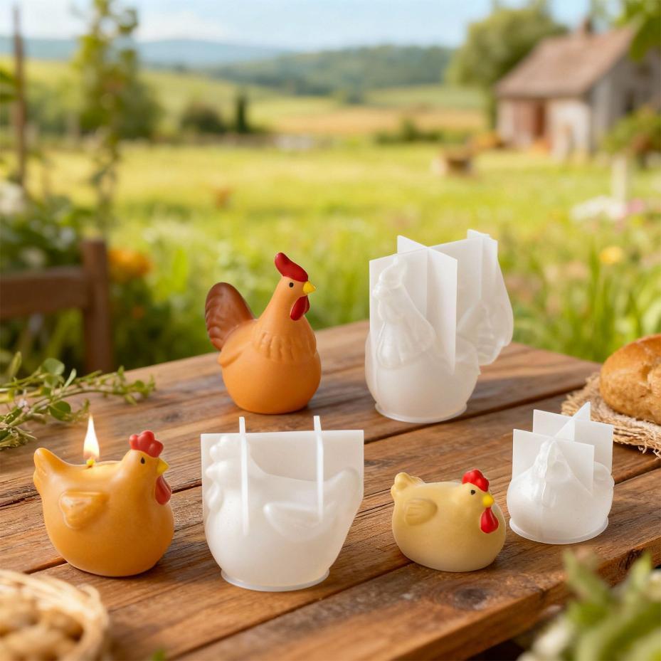 Resin Craft Ideas - 3D Chicken Candle Silicone Mold Cute
