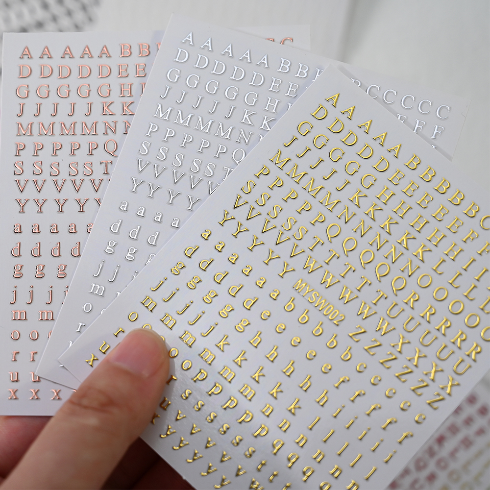 2Pcs Small 26 Alphabet Nail St - Gold Foil Flakes recension och pris
