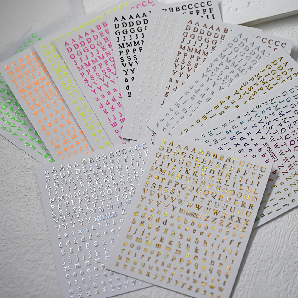 2Pcs Small 26 Alphabet Nail St - Gold Foil Flakes recension och pris