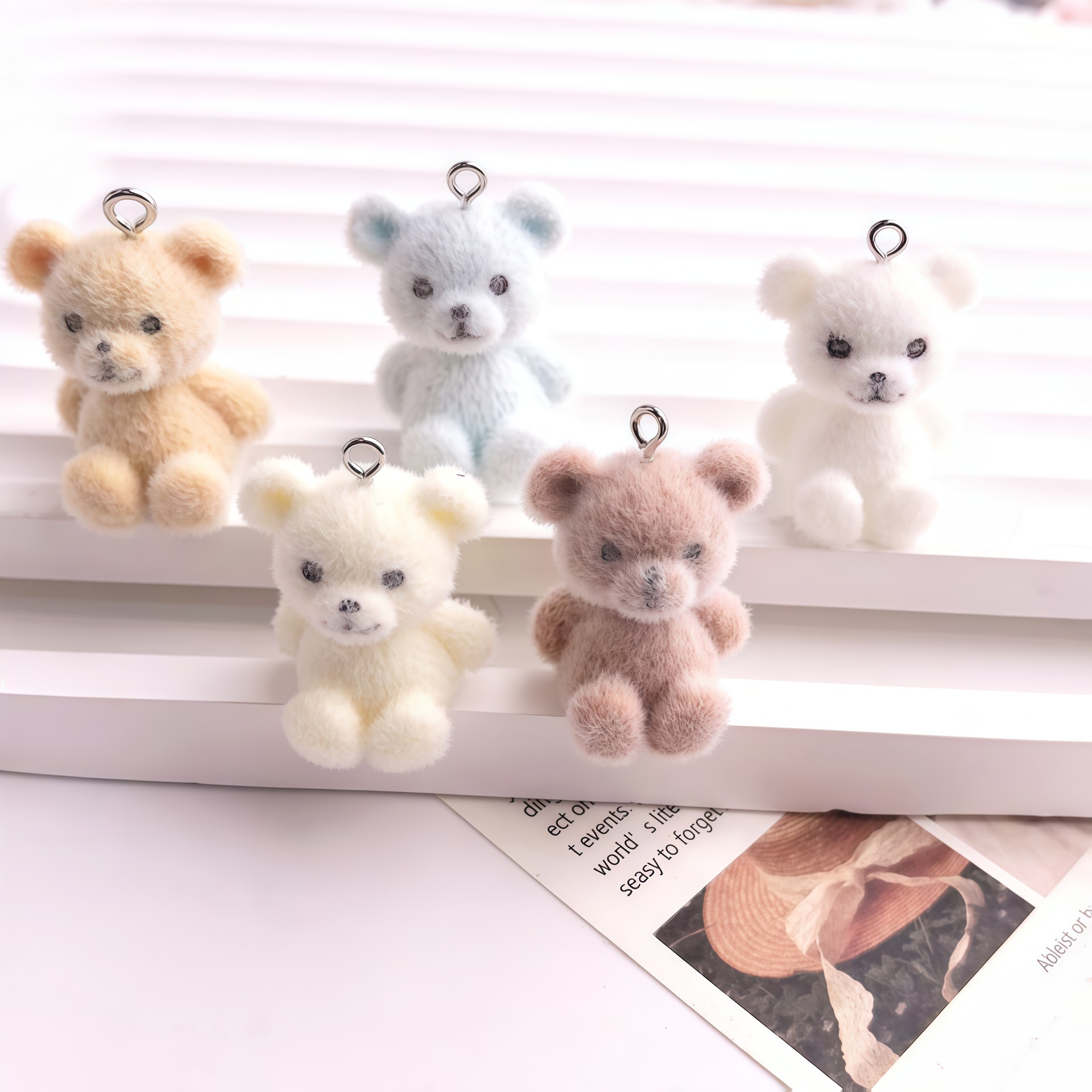 5pcs 3D Flocked Bear Resin Cha - Resin Craft Projects recension och pris