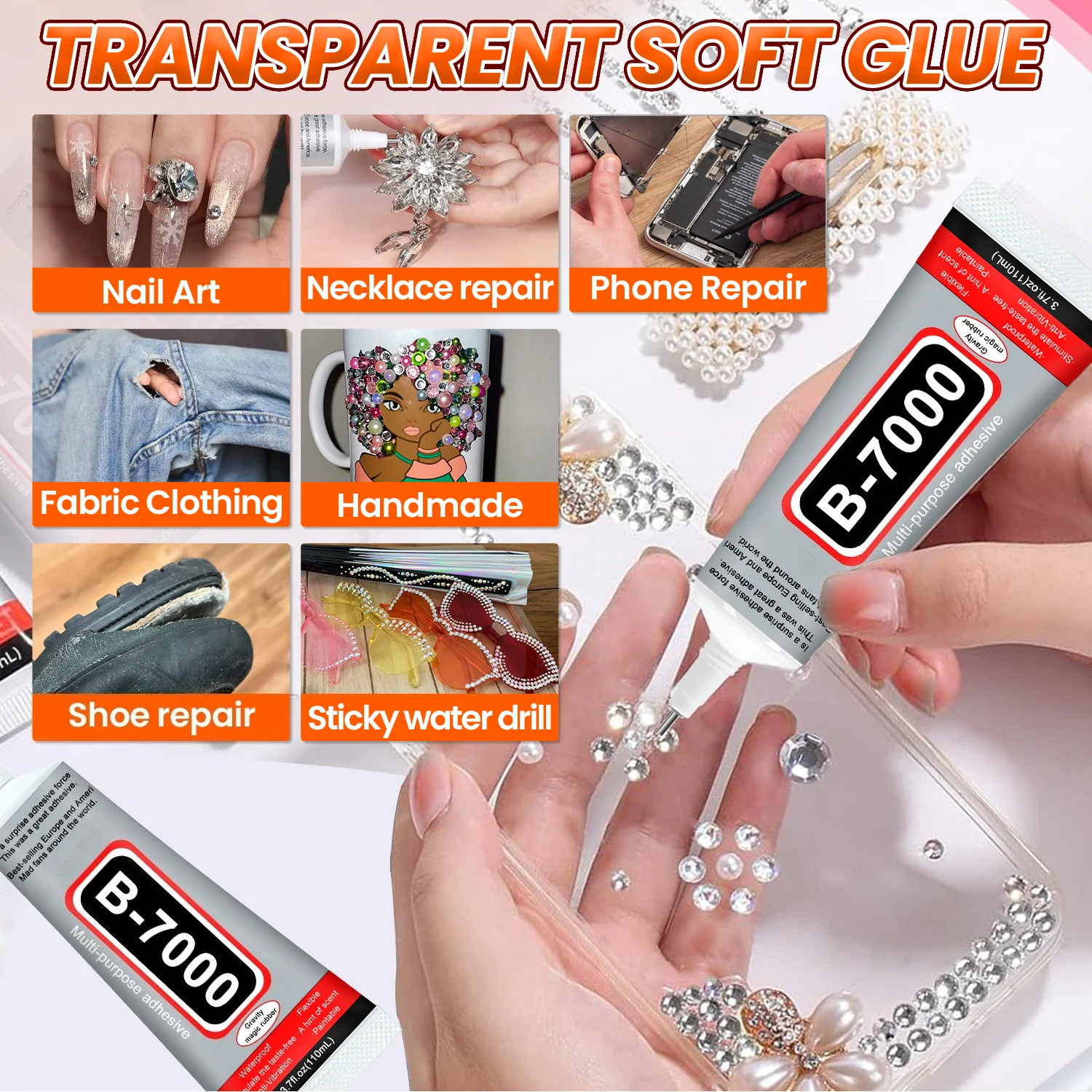 1-10Pcs B-7000 Super Glue Lool - Crafting Resin recension och pris