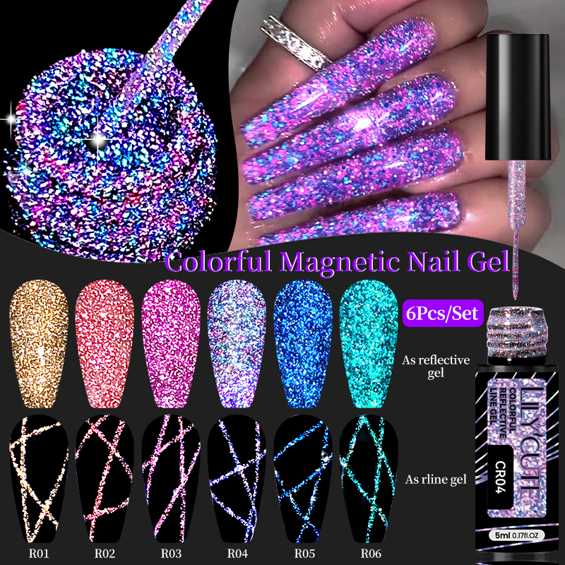 LILYCUTE 6Pcs/Set 5ml Reflecti - Resin Glitter Pack recension och pris