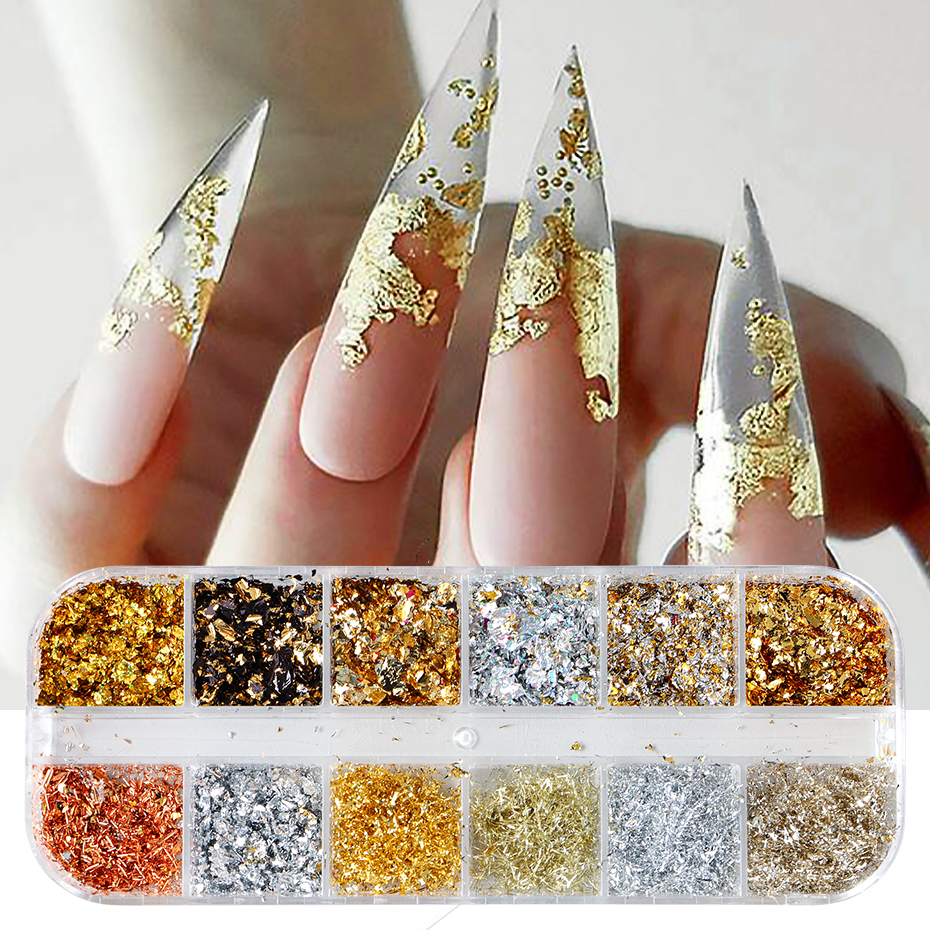 12 Color Gold Foils Gorgeous N - Gold Foil Flakes recension och pris