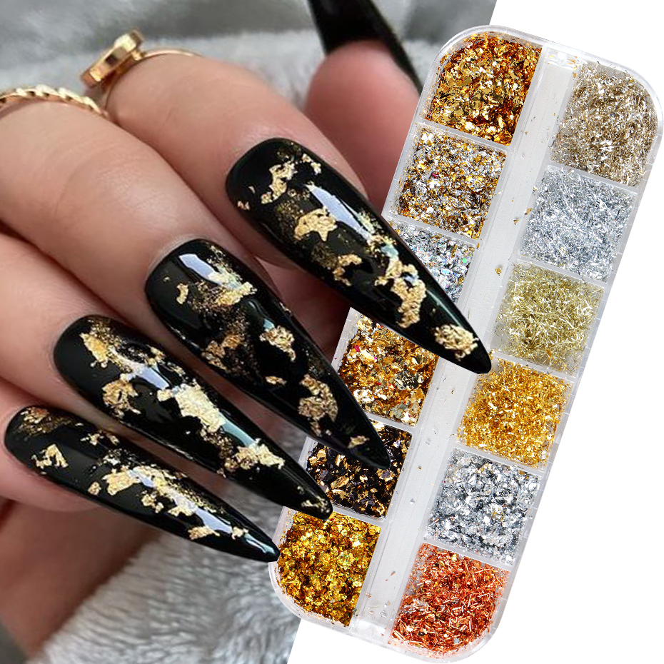 12 Color Gold Foils Gorgeous N - Gold Foil Flakes recension och pris