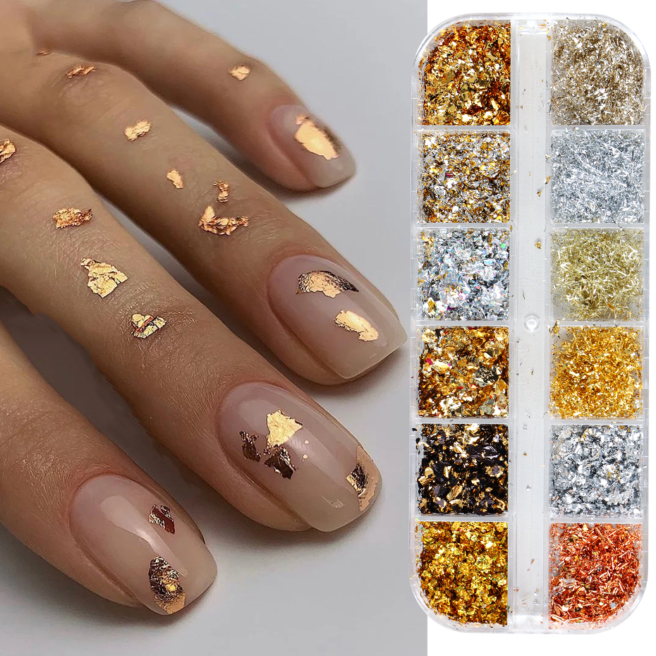 12 Color Gold Foils Gorgeous N - Gold Foil Flakes recension och pris