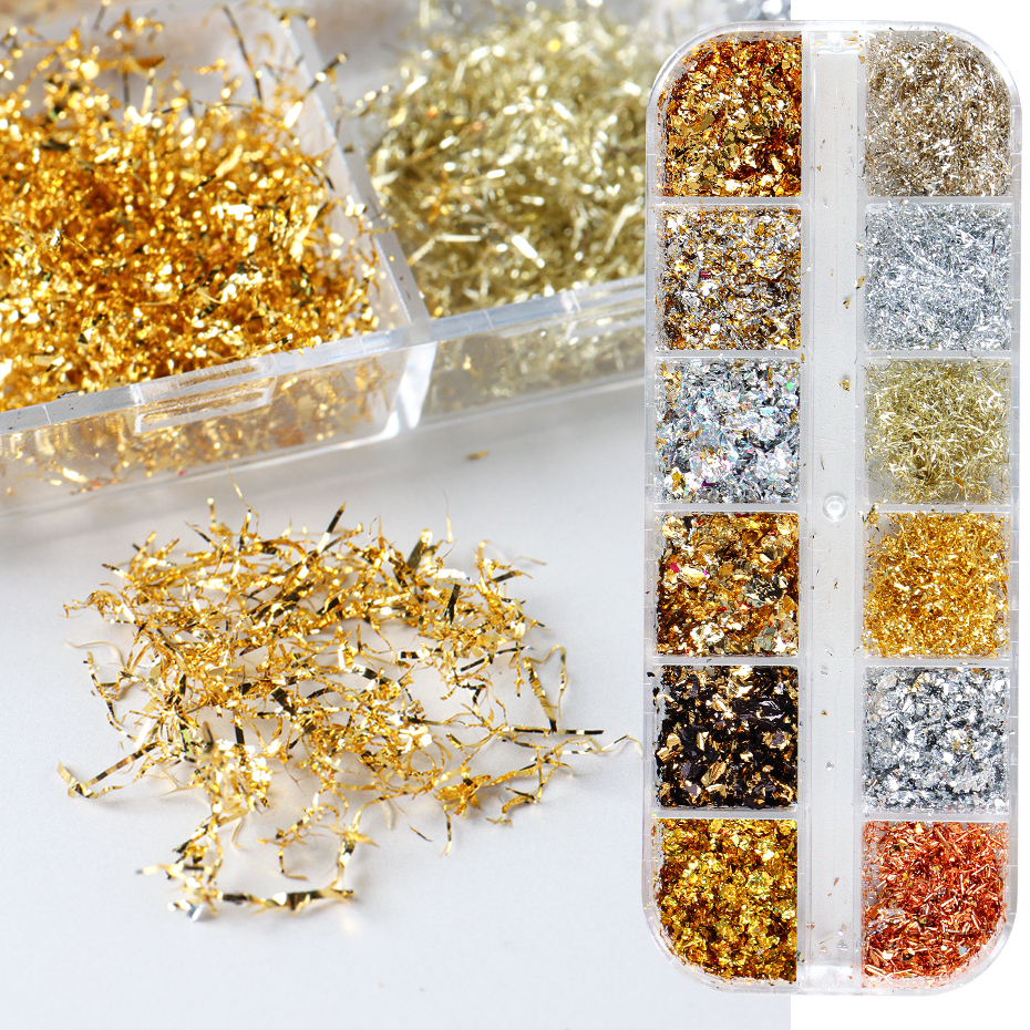 12 Color Gold Foils Gorgeous N - Gold Foil Flakes recension och pris