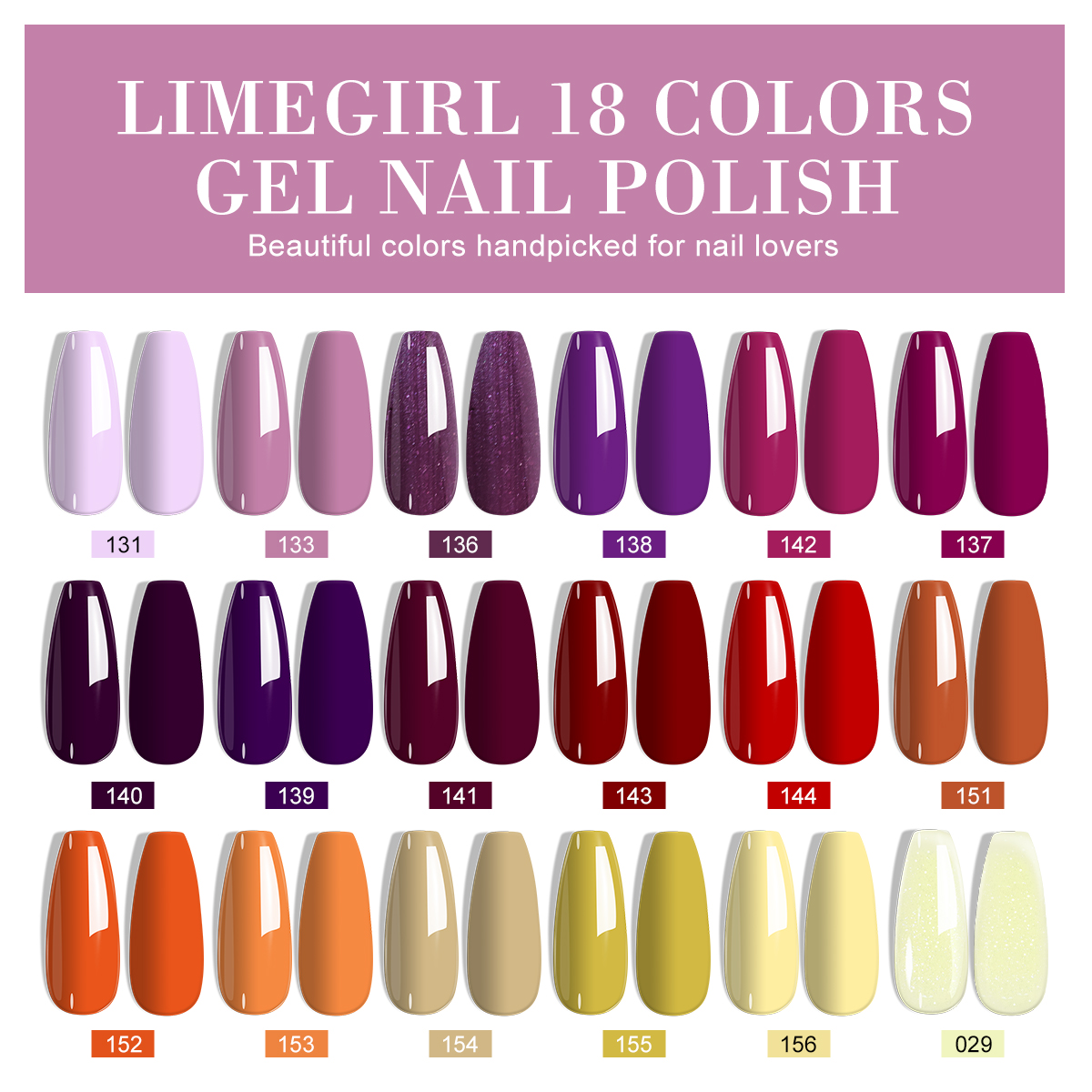 LIMEGIRL 18 PCS Gel Nail Polis - Resin Glitter Pack recension och pris