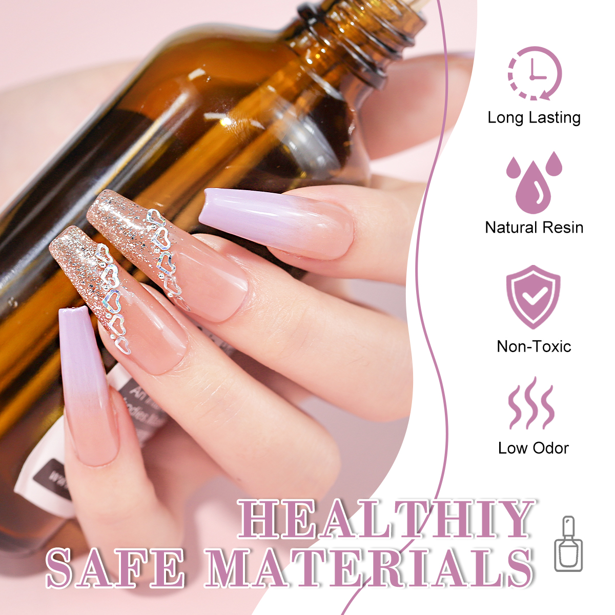 LIMEGIRL 18 PCS Gel Nail Polis - Resin Glitter Pack recension och pris
