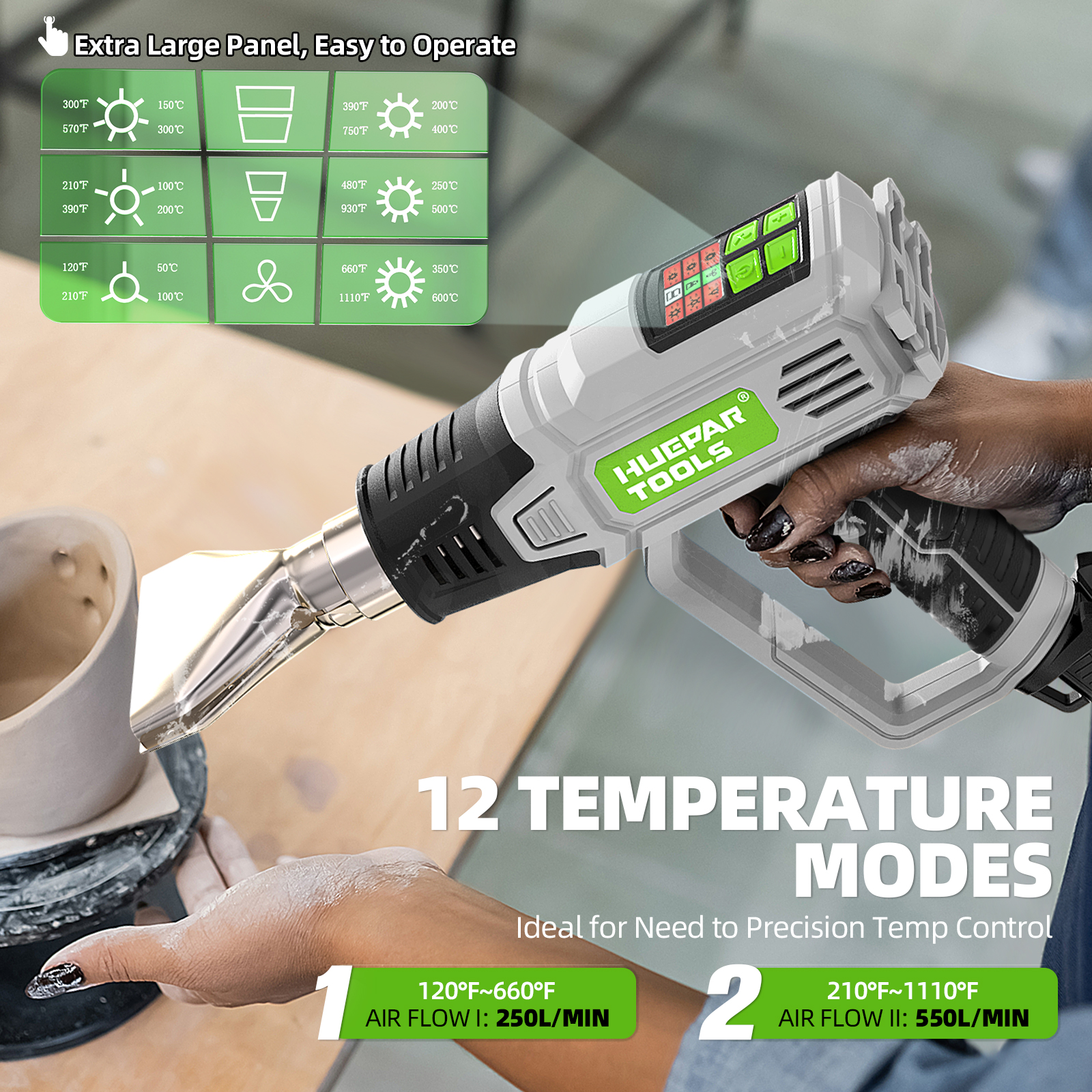 Hot Air Gun with LCD 12 Variab - Heat Gun Small recension och pris