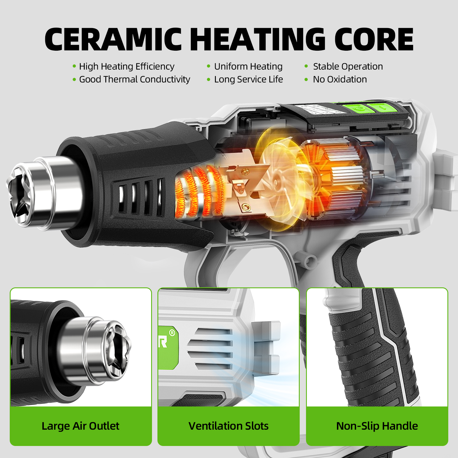 Hot Air Gun with LCD 12 Variab - Heat Gun Small recension och pris