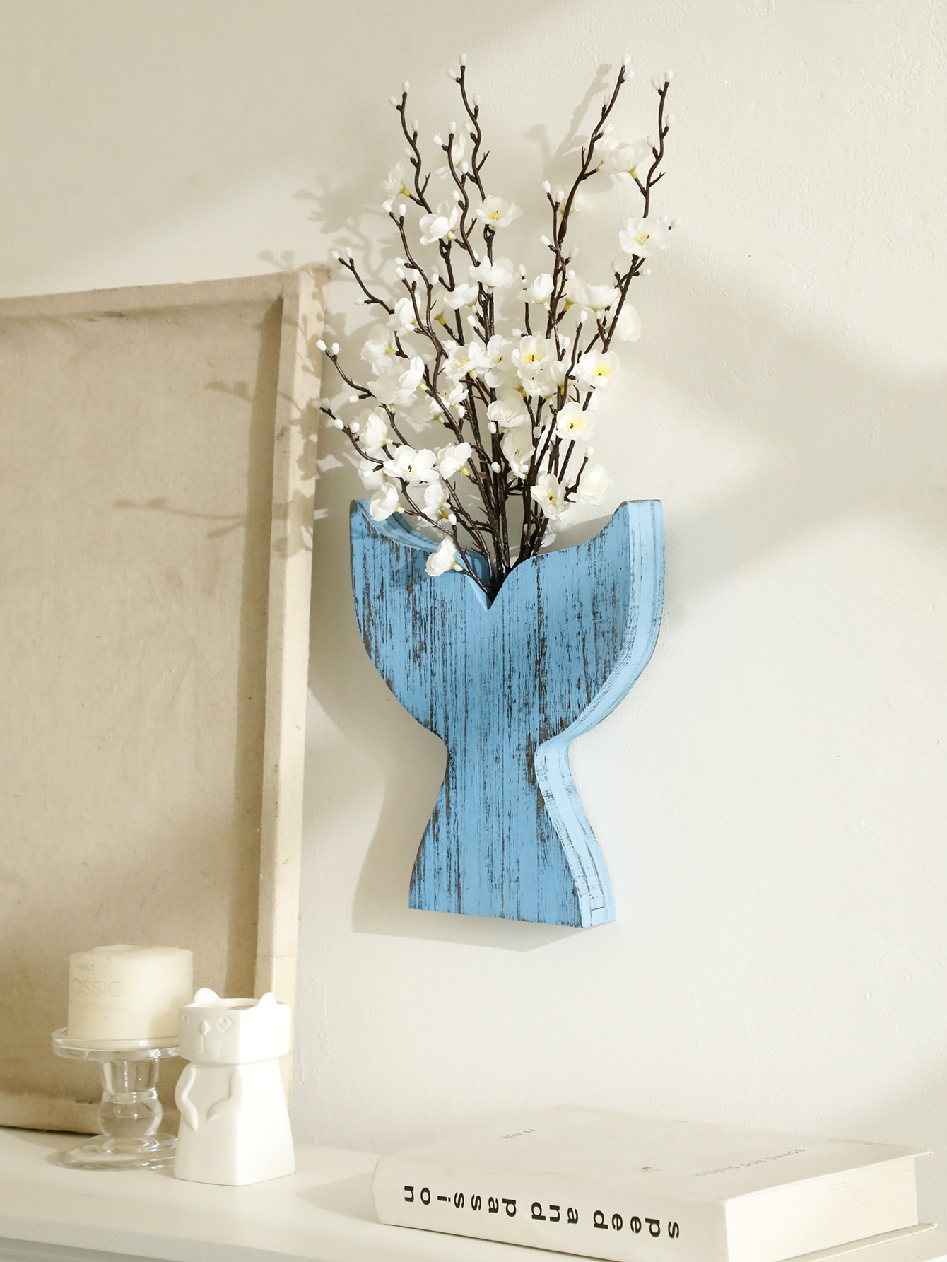 Nautical Wooden Vase Whale Tai - Dried Flower Bulk recension och pris