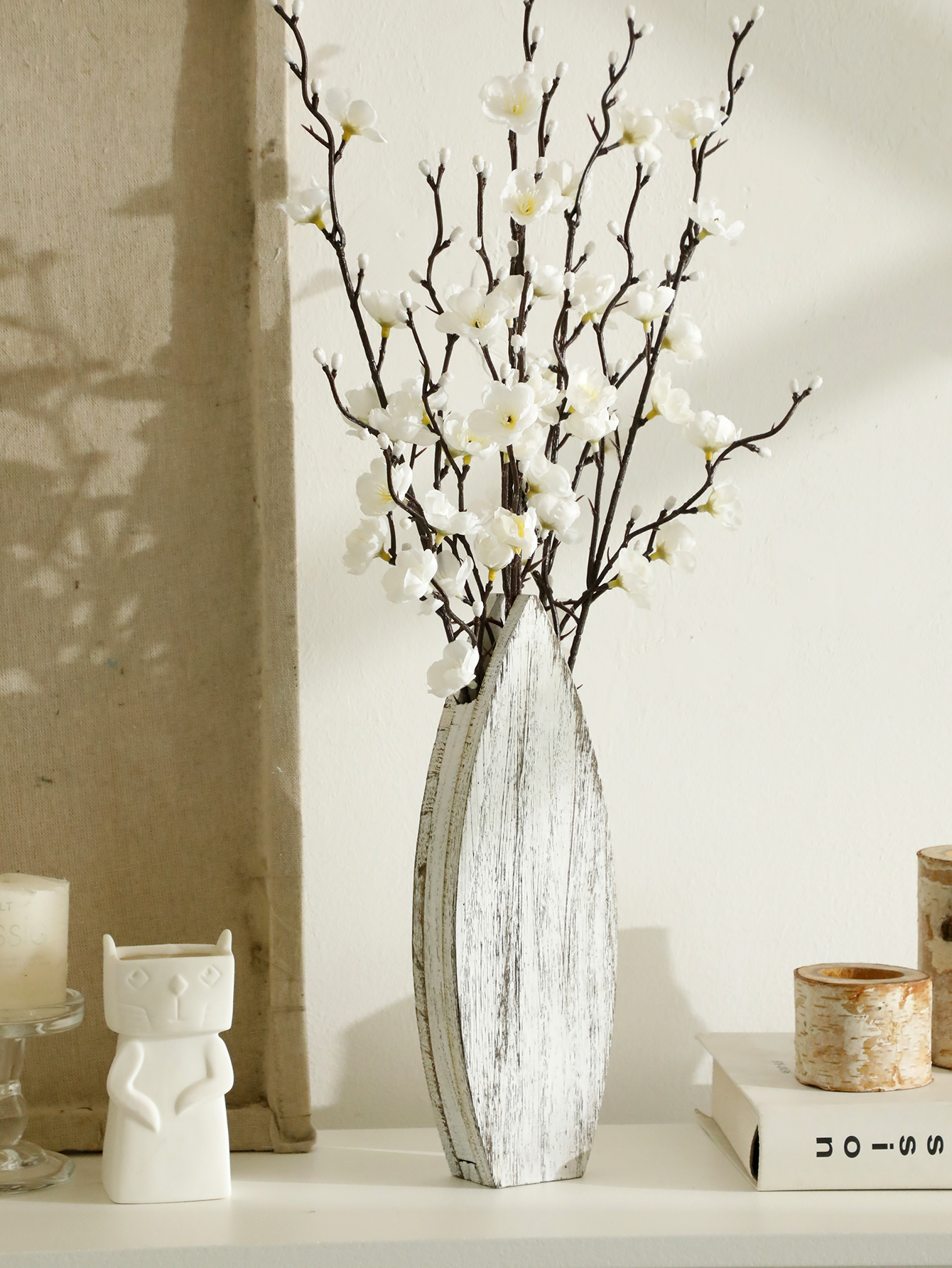 Nautical Wooden Vase Whale Tai - Dried Flower Bulk recension och pris