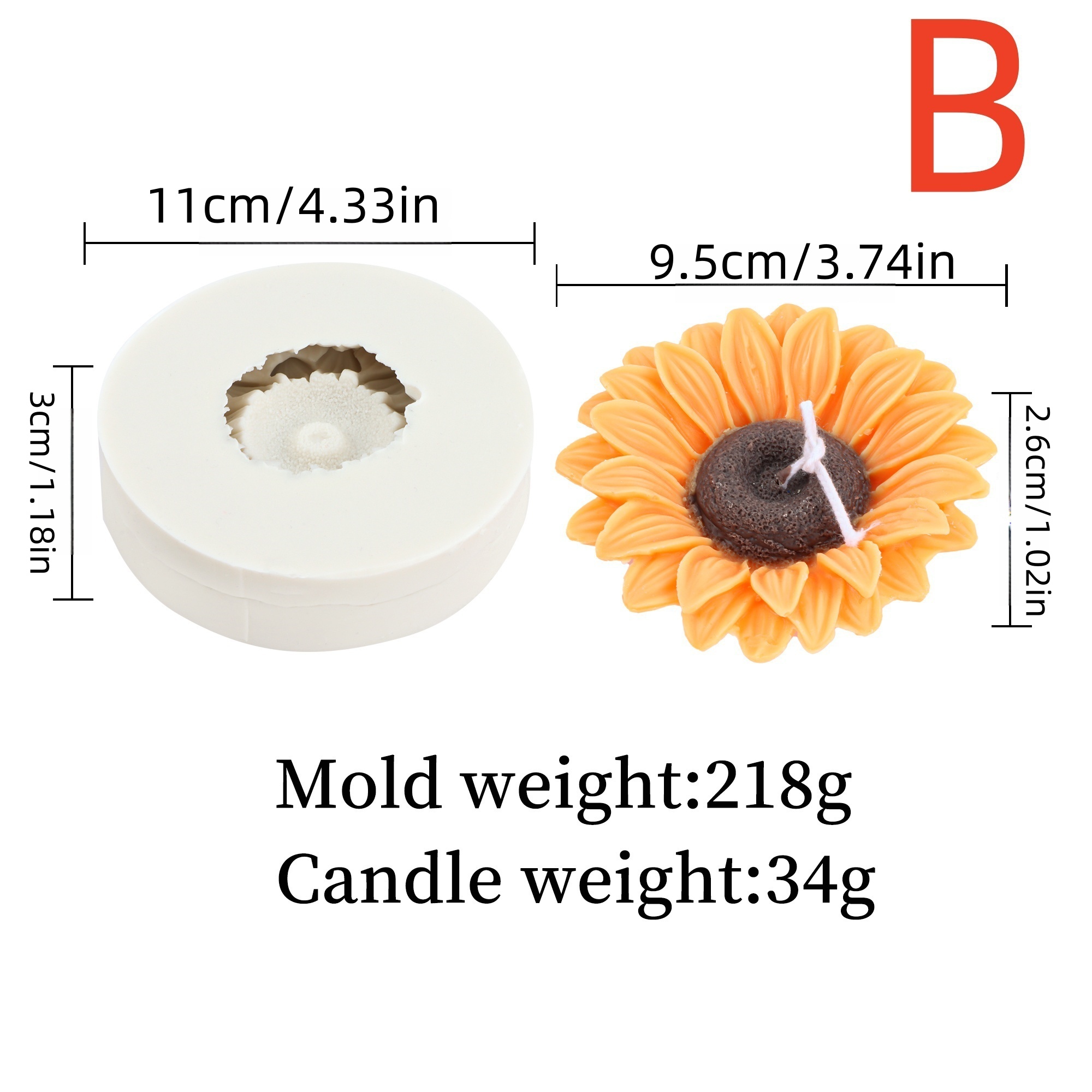 3D Sunflower Candle Mold Silic - Resin Craft Ideas recension och pris