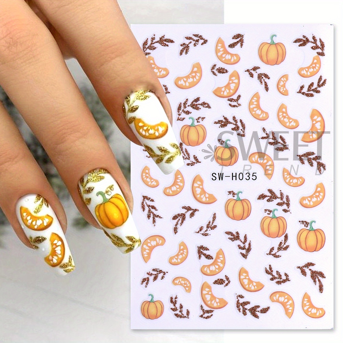 2pcs Glitter Autumn Pumpkin Ma - Gold Foil Flakes recension och pris
