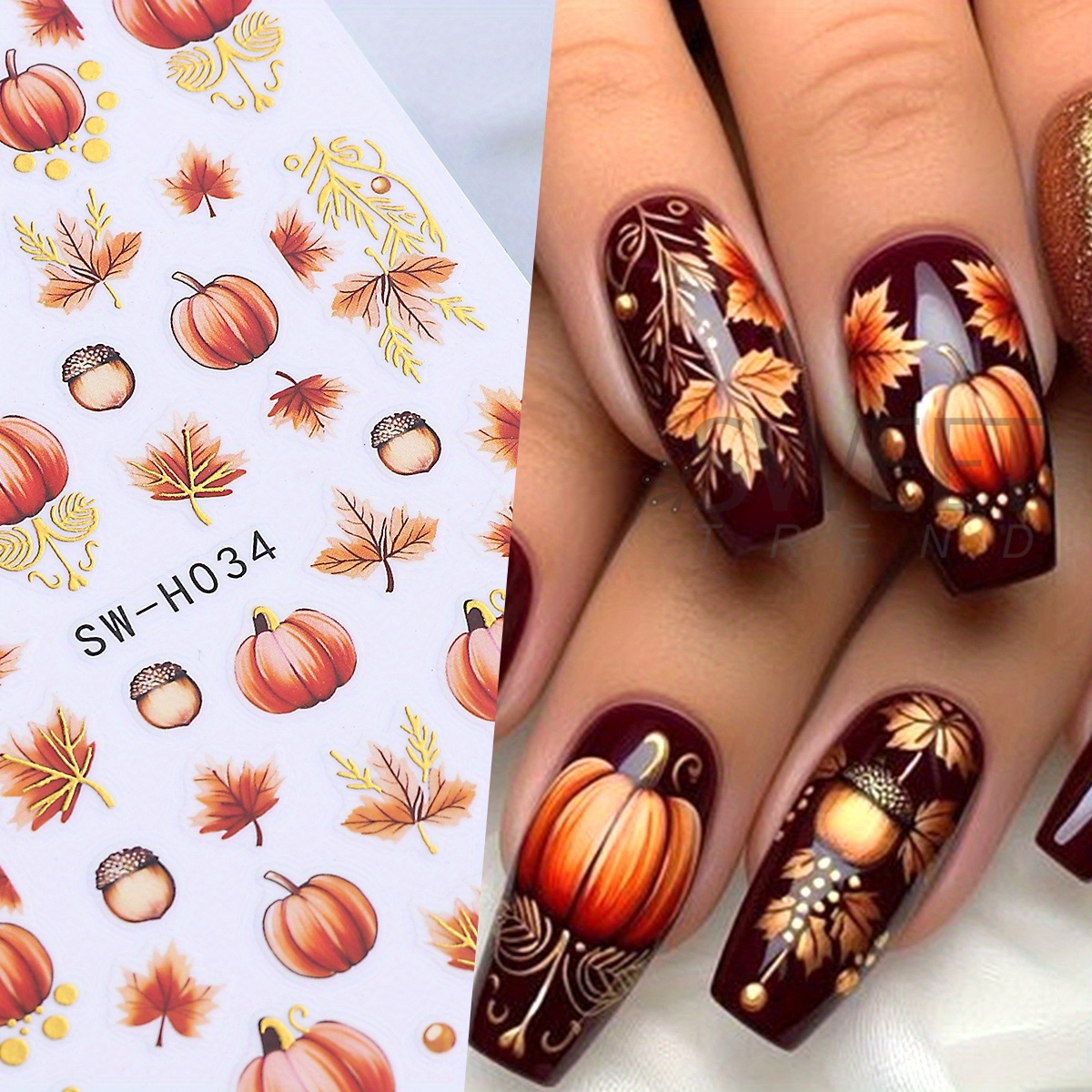 2pcs Glitter Autumn Pumpkin Ma - Gold Foil Flakes recension och pris