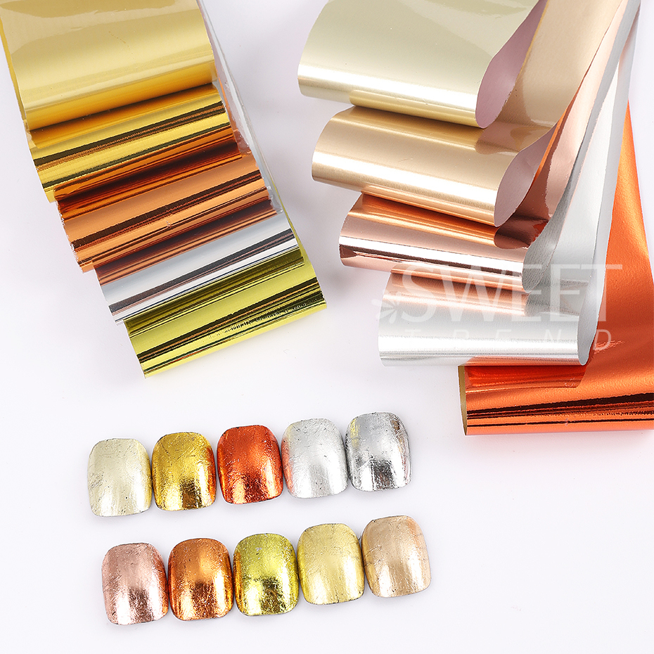 10pcs Metallic Nail Transfer F - Gold Foil Flakes recension och pris