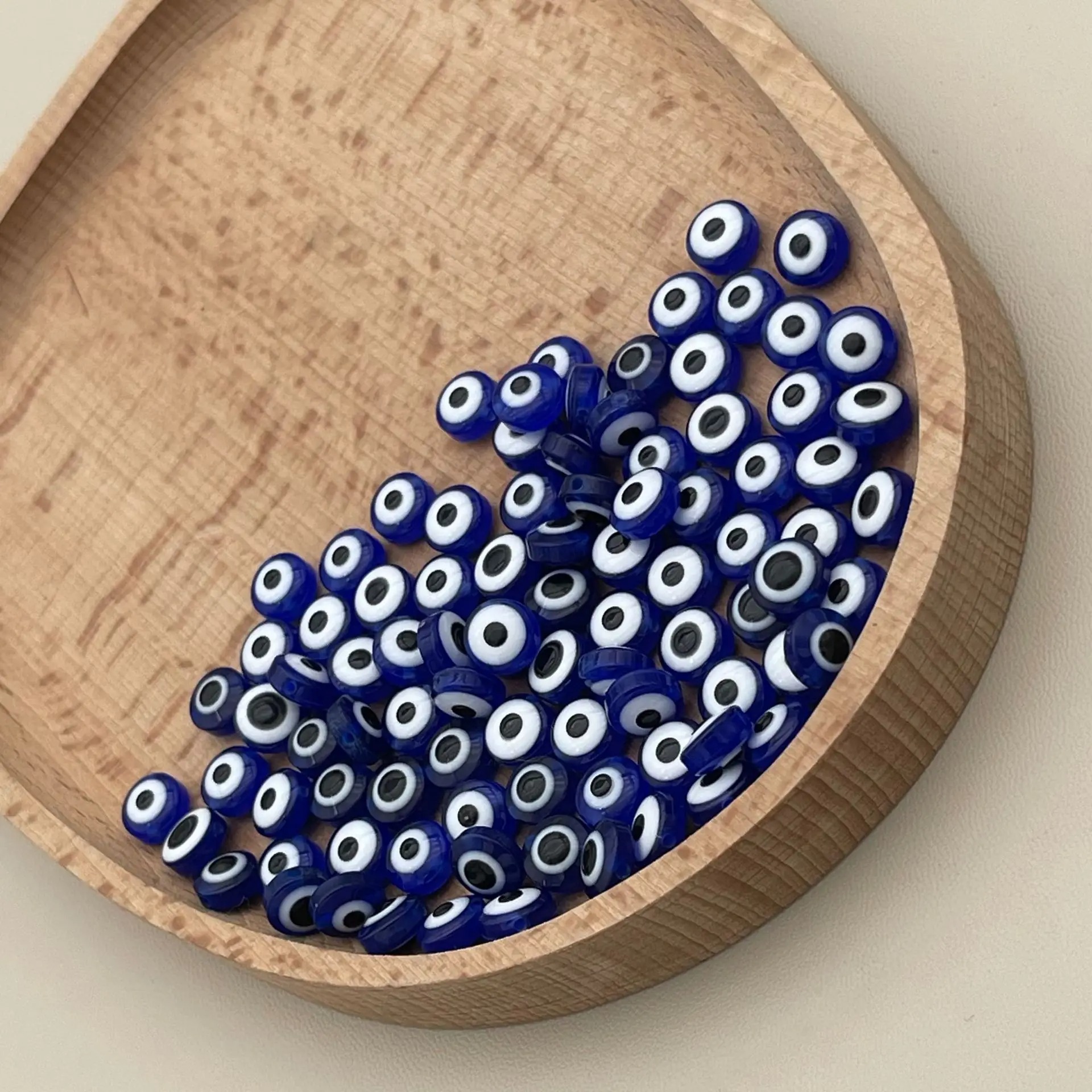 200pcs 8mm Blue Evil Eye Beads - Resin Craft Projects recension och pris