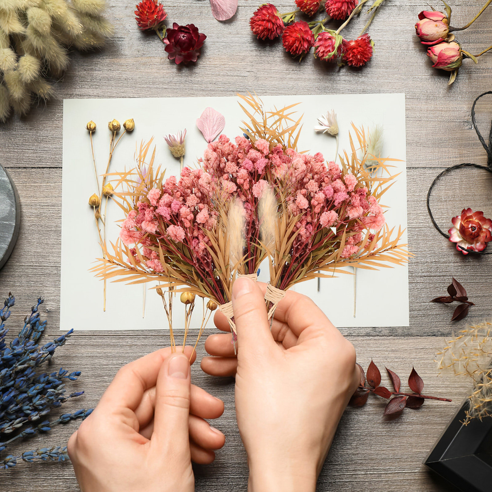 3Pcs Mini Dried Floral Bouquet - Dried Flower Bulk recension och pris