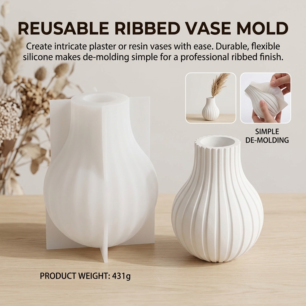 Silicone Vase Mold with Stripe - Resin Craft Ideas recension och pris