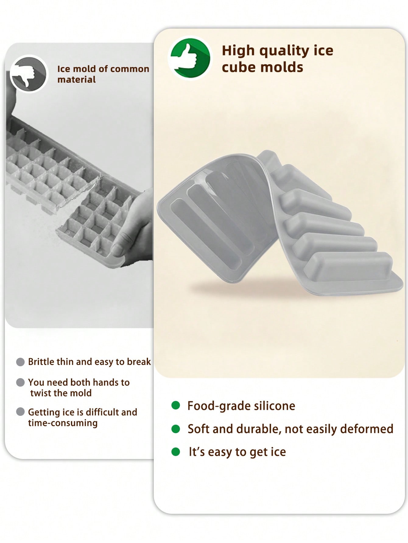 1pc Multi-grid Ice Cube Mold,  - Silicone Mold Tray recension och pris