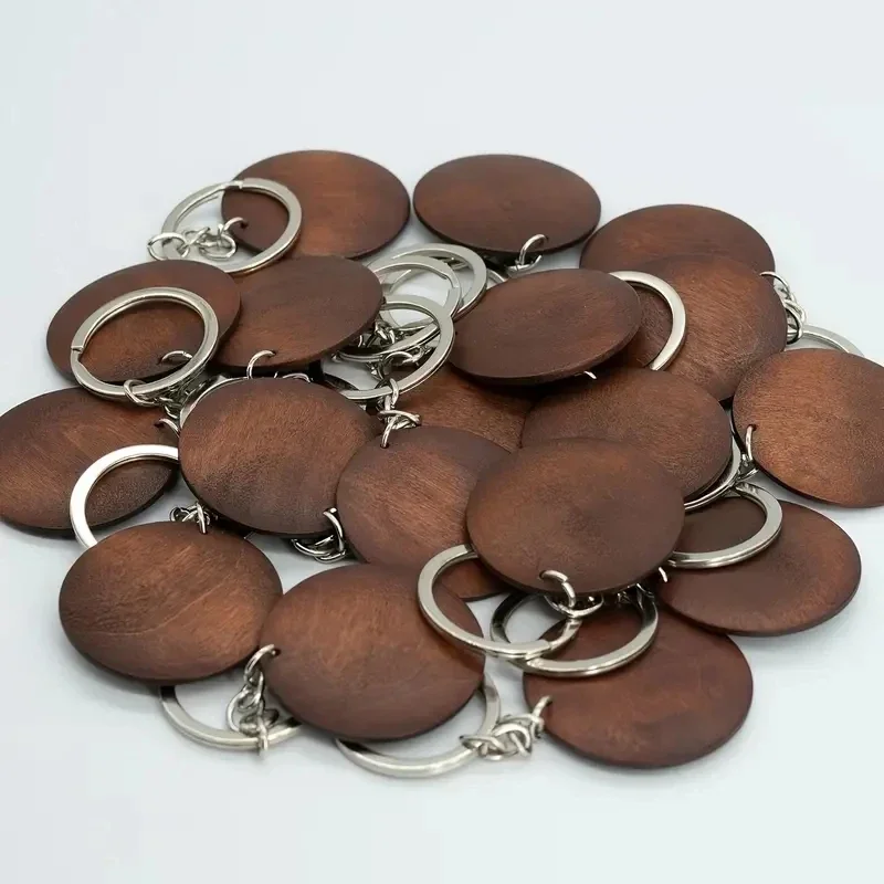 10Pcs Wooden Keychains Vintage - Wood Ring Blank recension och pris