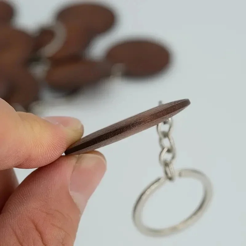 10Pcs Wooden Keychains Vintage - Wood Ring Blank recension och pris