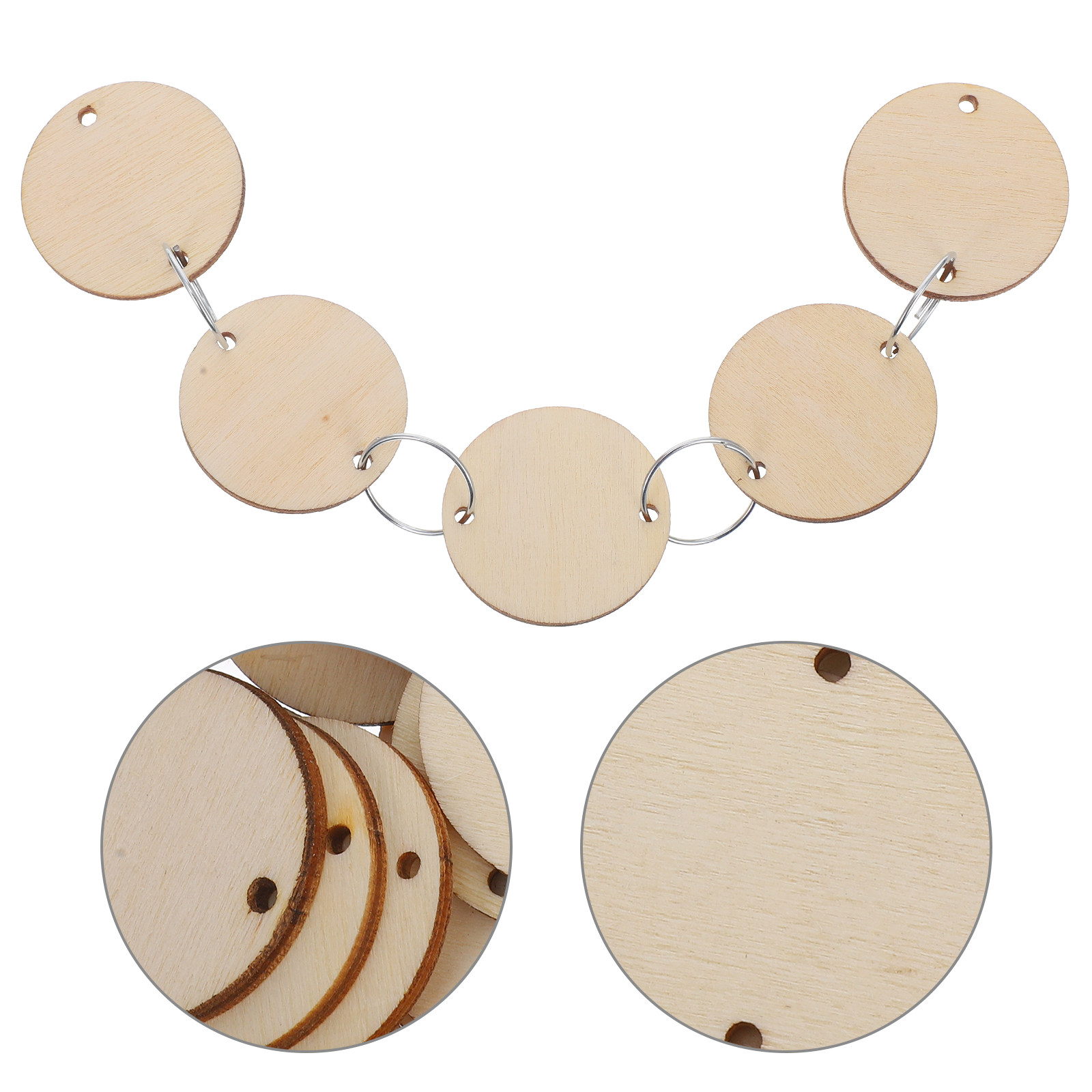 100Pcs Round Wood Chips Calend - Wood Ring Blank recension och pris