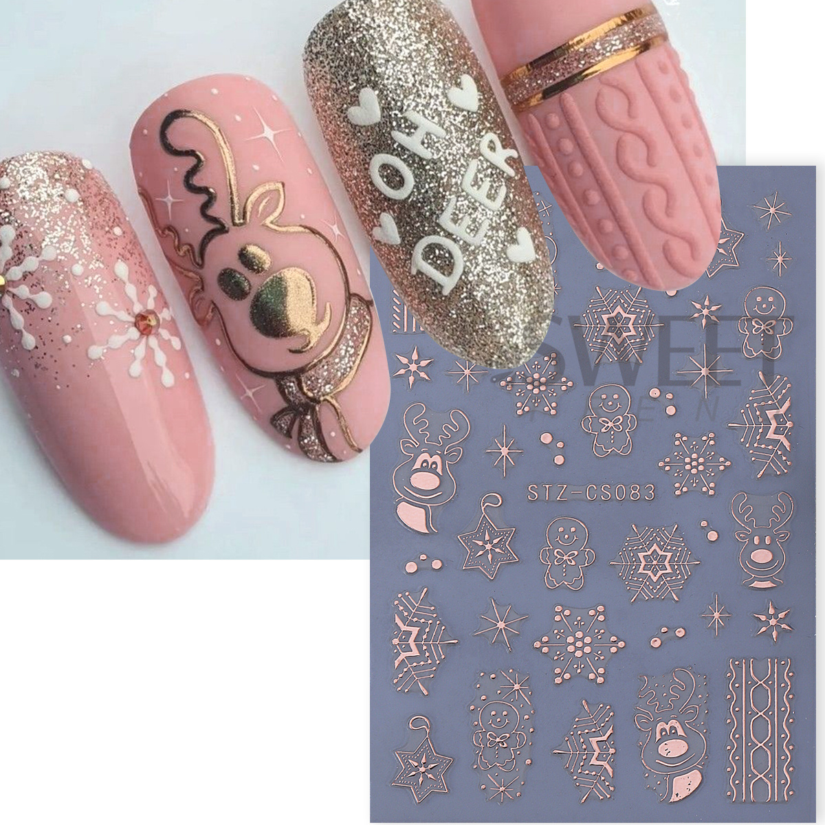 4pcs Winter Cartoon Christmas  - Gold Foil Flakes recension och pris