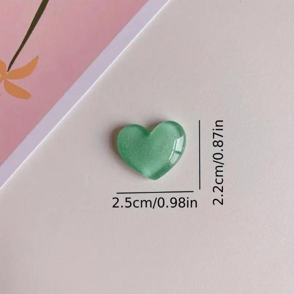 6pcs Colorful Heart Shaped Fri - Resin Glitter Pack recension och pris