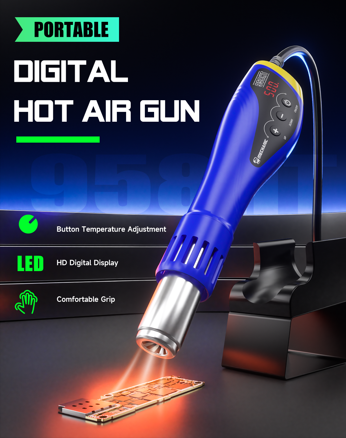 MECHANIC OFFICIAL HT-958 Porta - Heat Gun Small recension och pris