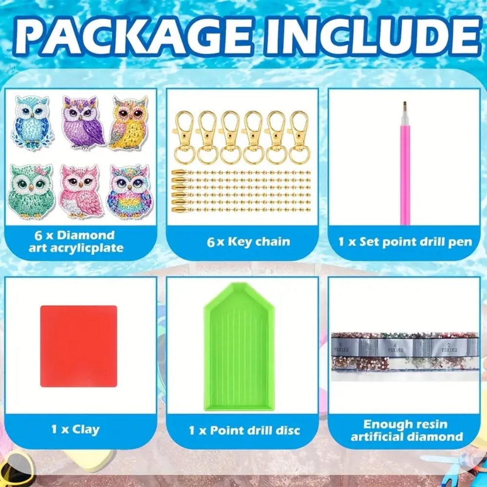 6-piece/set DIY Diamond Keycha - Resin Craft Supplies recension och pris
