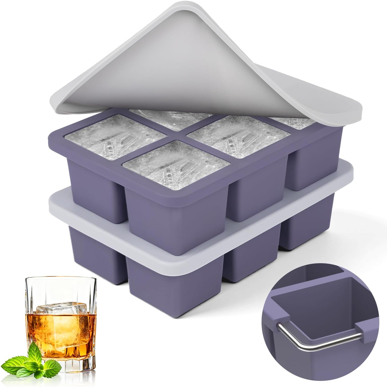2pack Large Silicone Ice Cube  - Silicone Mold Tray recension och pris