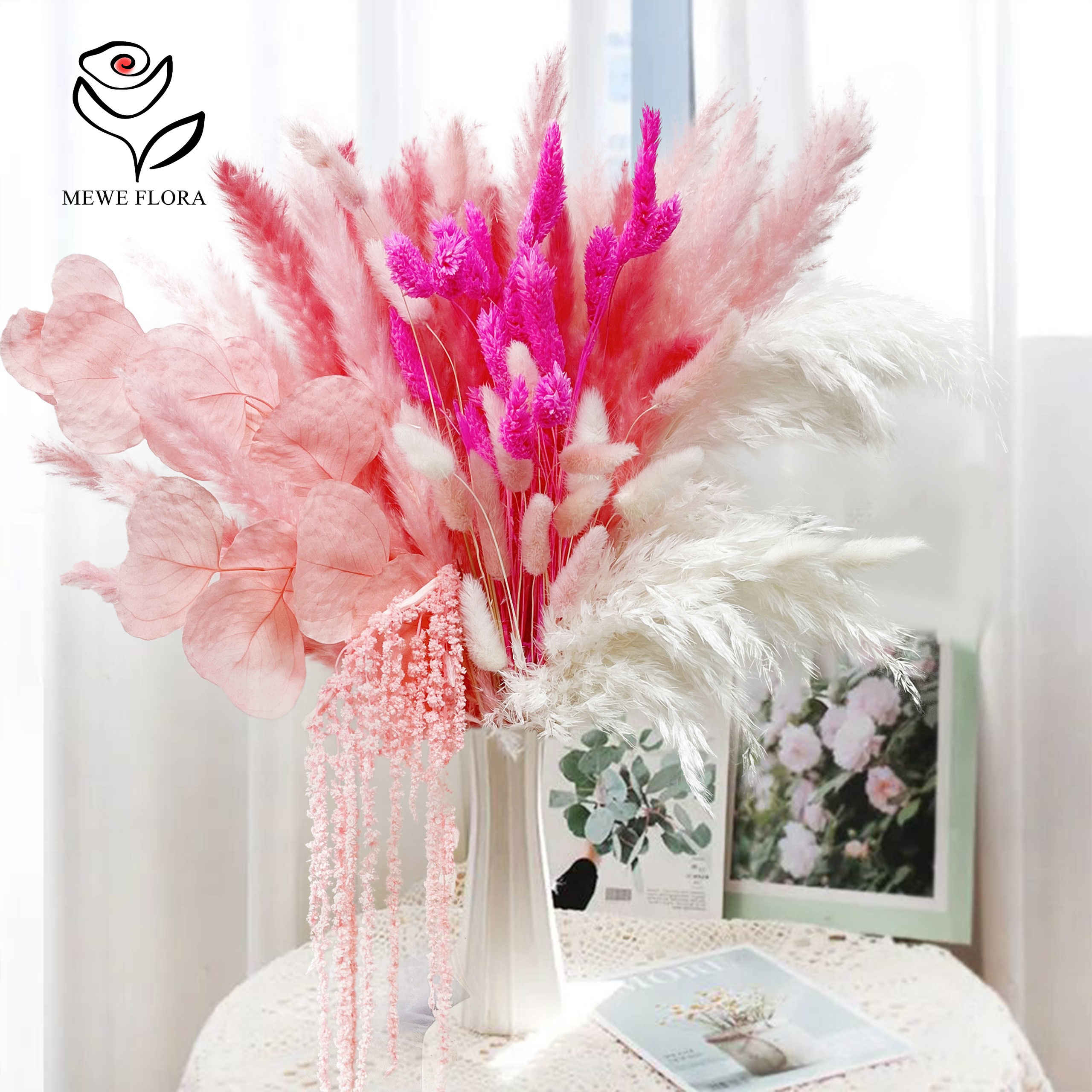 Natural Pampas Pink Dried Flow - Dried Flower Bulk recension och pris
