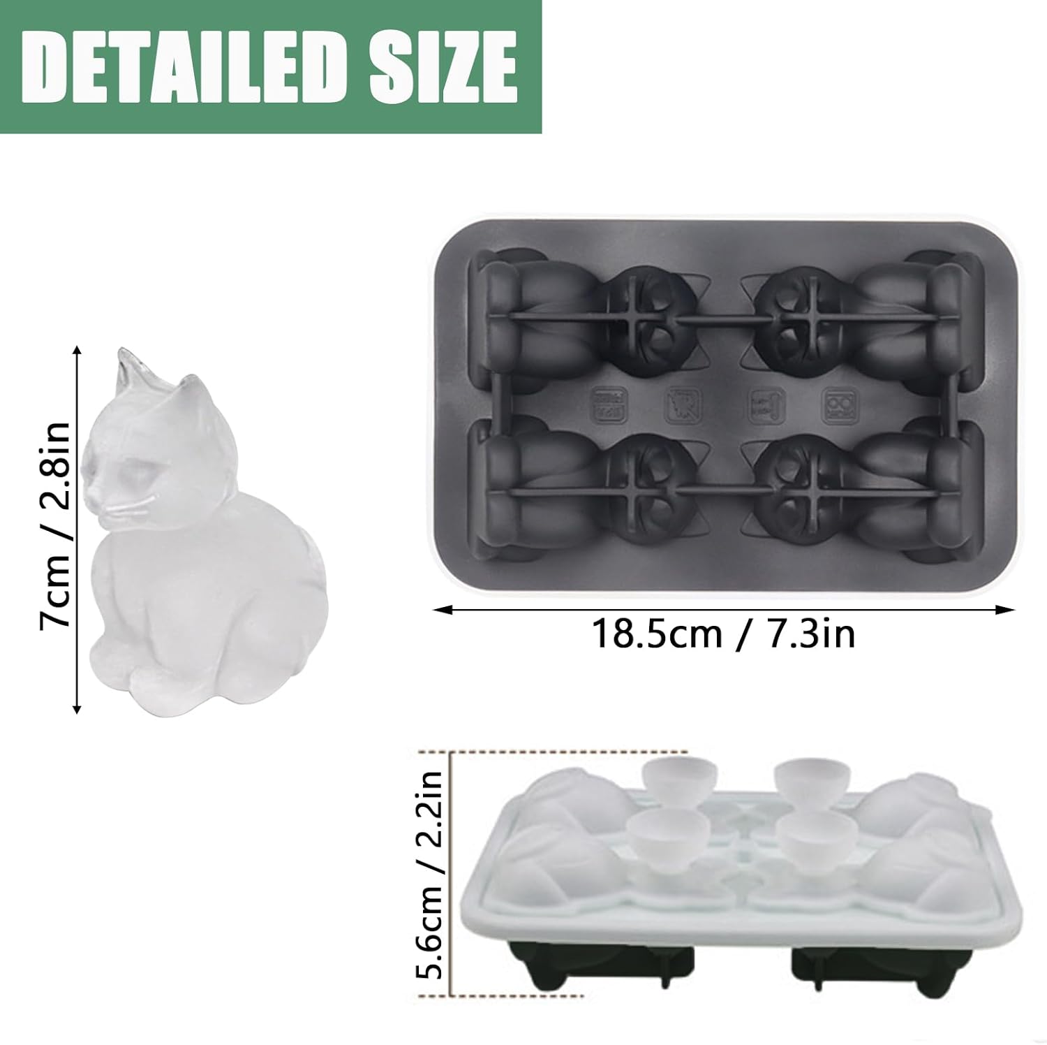 3D Cat Ice Cube Mold, Admaison - Silicone Mold Tray recension och pris