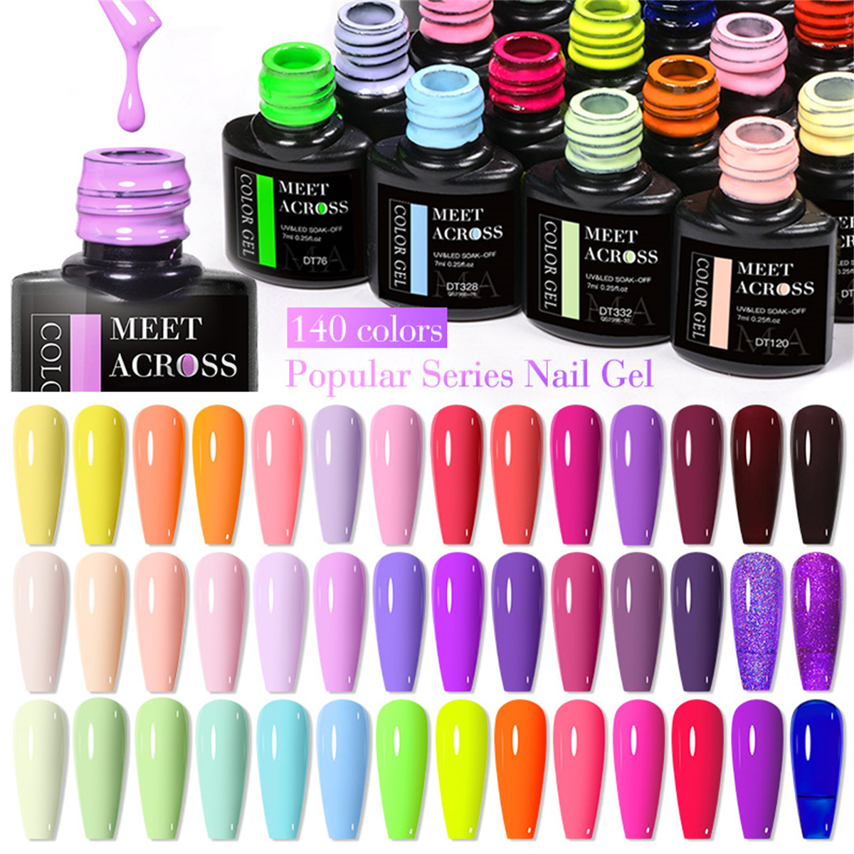 8pcs Gel Nail Polish Set HEMA  - Resin Glitter Pack recension och pris