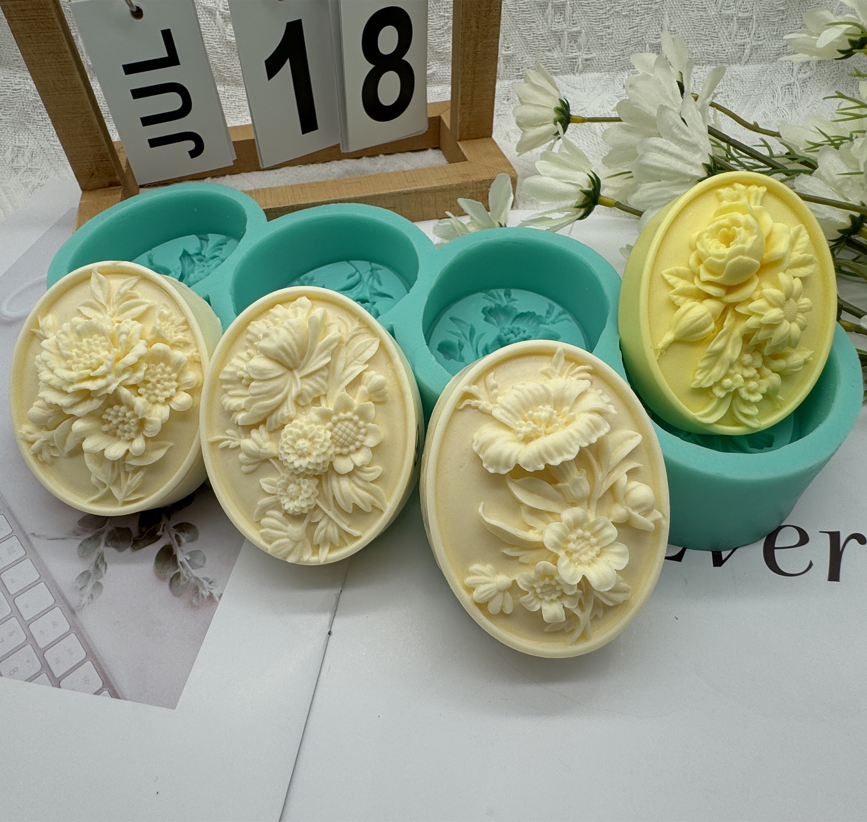 4Cavity Oval Flower 3D Soap Mo - Resin Craft Ideas recension och pris