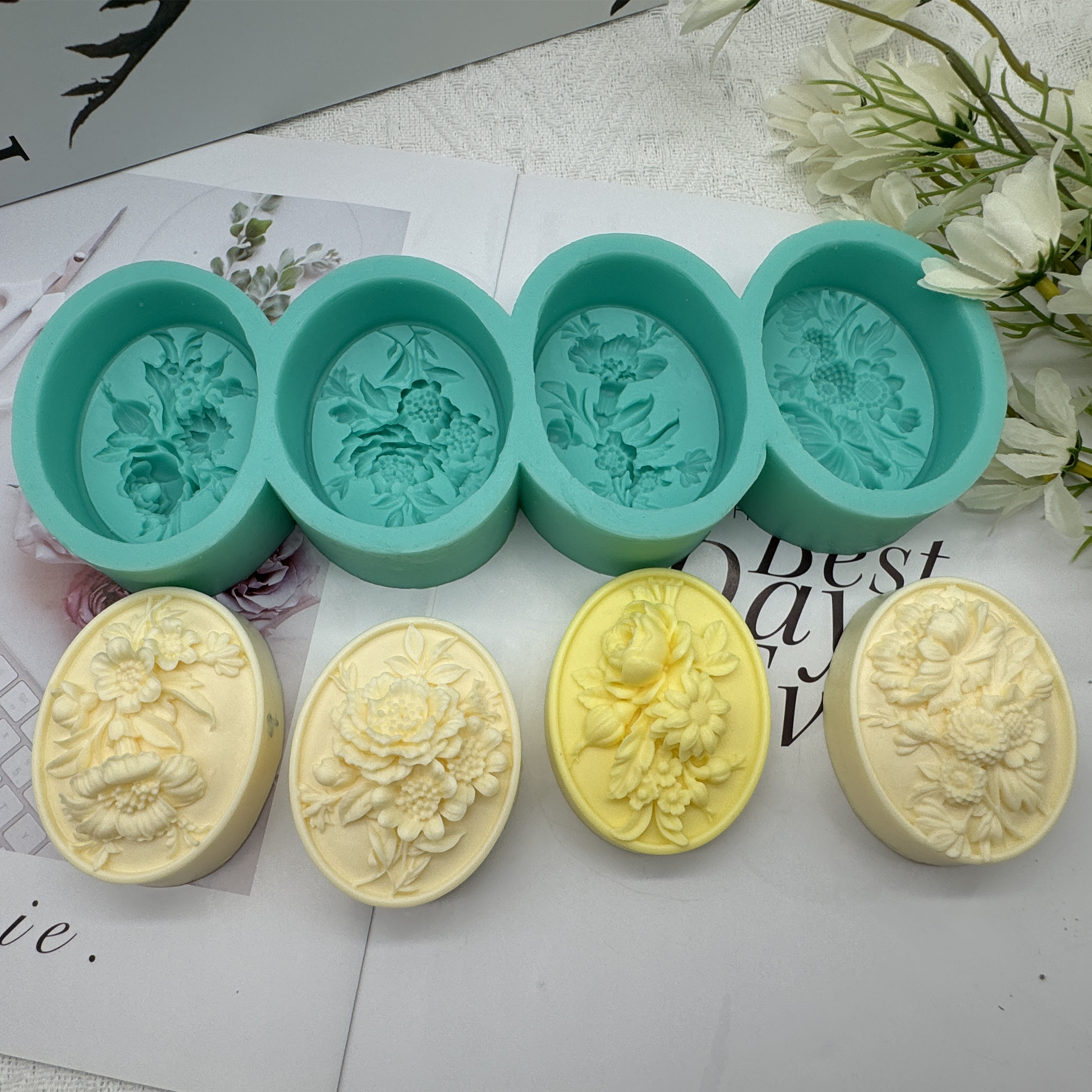 4Cavity Oval Flower 3D Soap Mo - Resin Craft Ideas recension och pris