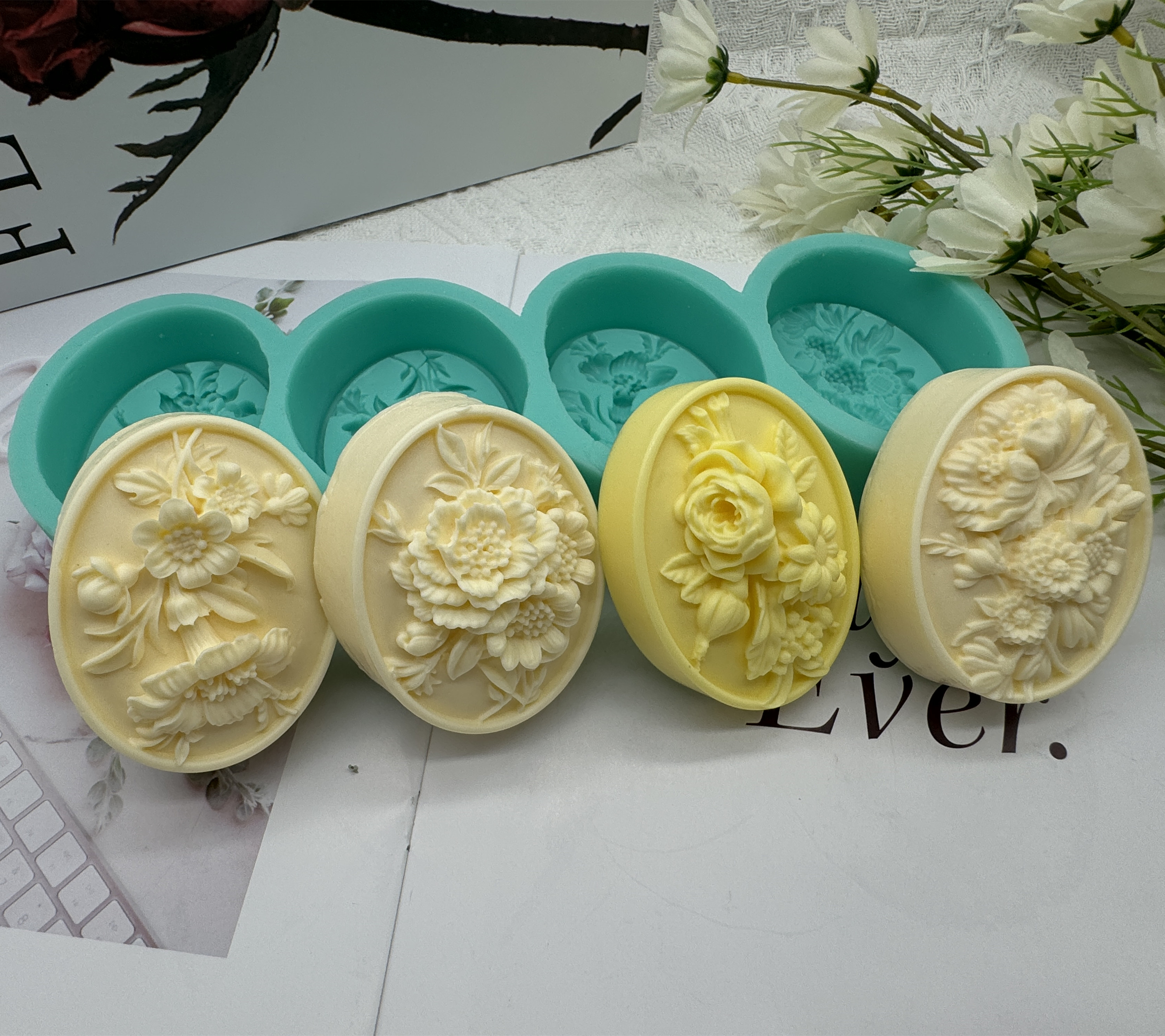 4Cavity Oval Flower 3D Soap Mo - Resin Craft Ideas recension och pris