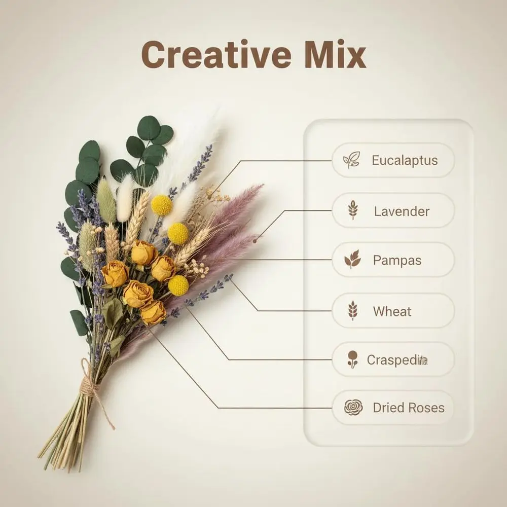 Natural Dried Flower Set, Mini - Dried Flower Bulk recension och pris