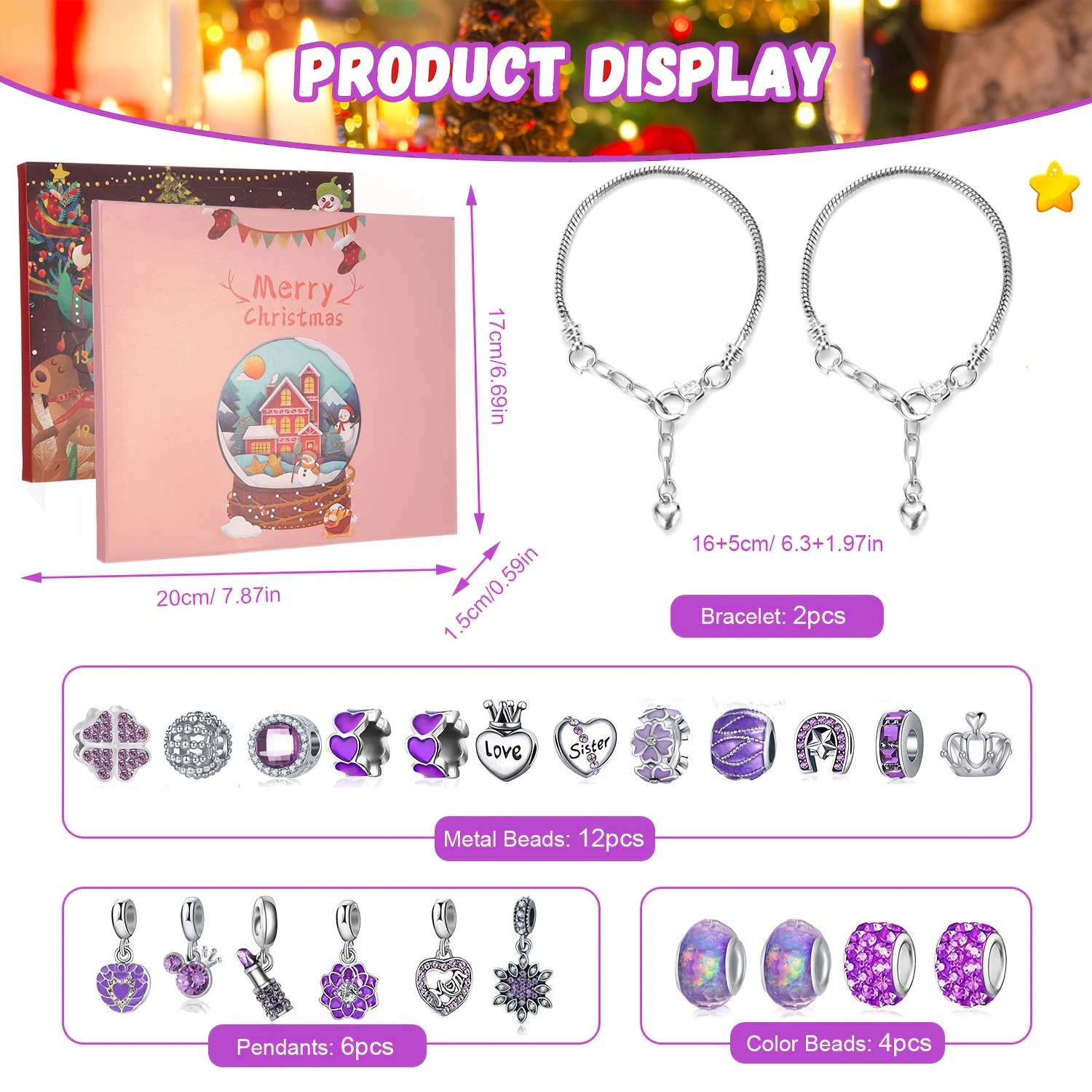 Christmas purple beads DIY jew - Resin Jewelry Kit recension och pris