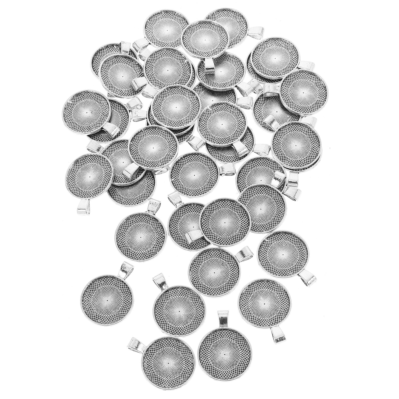 40Pcs Round Pendant Bezels Fla - Crafting Resin recension och pris