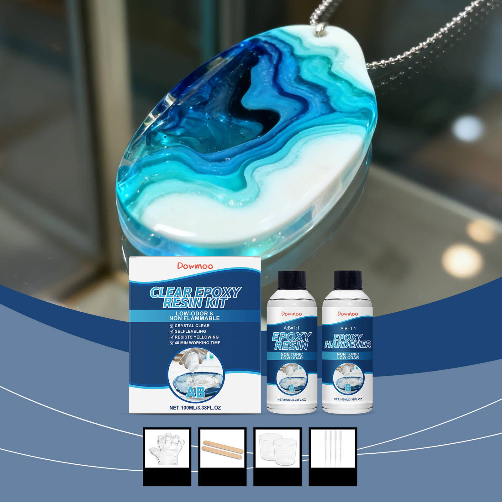 DIY Crystals Clear Epoxys Resi - Resin Jewelry Kit recension och pris