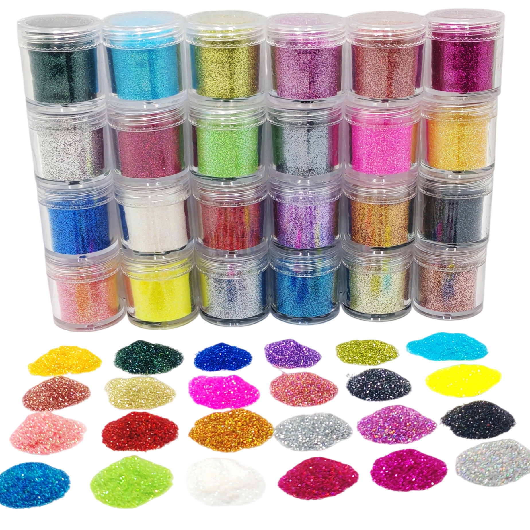 24-Color Cosmetic Iridescent H - Resin Glitter Pack recension och pris