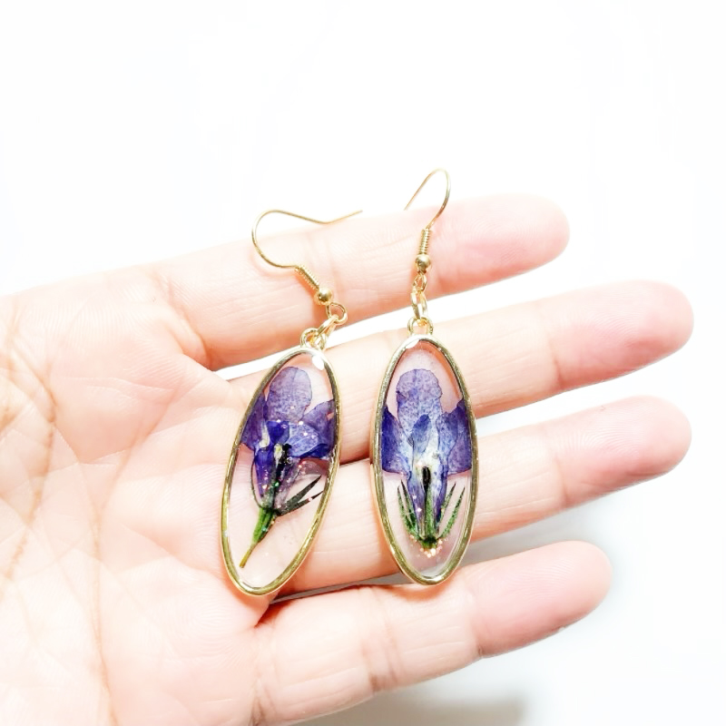 Dried Flower Earrings Heart Re - Dried Flower Bulk recension och pris