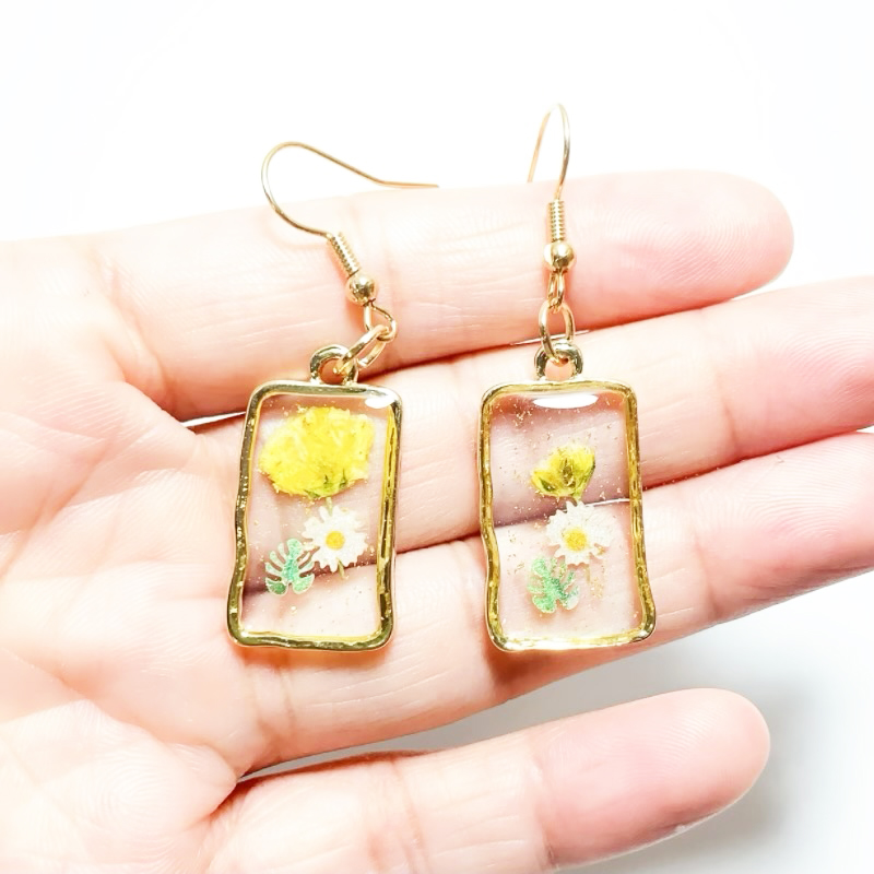 Dried Flower Earrings Heart Re - Dried Flower Bulk recension och pris