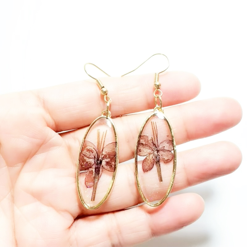 Dried Flower Earrings Heart Re - Dried Flower Bulk recension och pris
